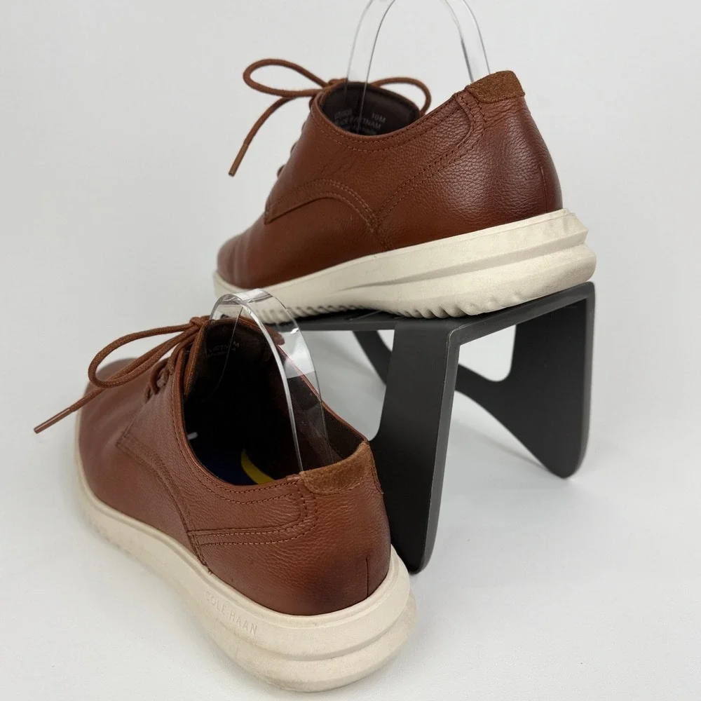 Cole Haan Men's Grand Size 10 Brown Leather Lace Up‎ Oxford Casual Dress Shoes